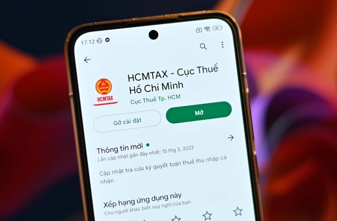 App chính chủ Cục Thuế TP.HCM trên Google Play. Ảnh: Xuân Sang.